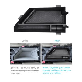 CDEFG Compatible with Volkswagen Jetta 2020-2024 2025 Center Console Organizer Tray 2020-2023 2024 2025 VW Jetta Accessories Middle Console Armrest Storage Box (Black for 2020-2025 Jetta)