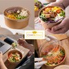 CHEF ROYALE 150x 1300ml Kraft Salad Paper Bowls with Lids