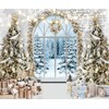 White Christmas Backdrops for Photoshoot Winter Window Christmas Photo Backdrop