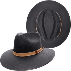 FABELLINO Sombrero Unisex Indiana Lona Mixta Hecho en México Elegante (Negro, Grande)
