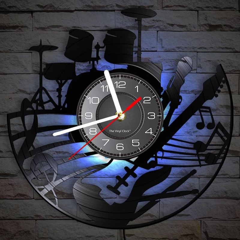 Timethink 12 Inch Guitar and Drum Kit LED Vinyl Record