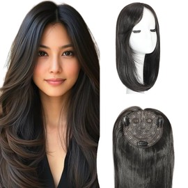 Mekylio Hair Toppers for Women with Thinning Hair Toppers 360° 3D Hair Pieces for Women Smiling Style Leads Fashion (Brownish Black NEW-ZP)