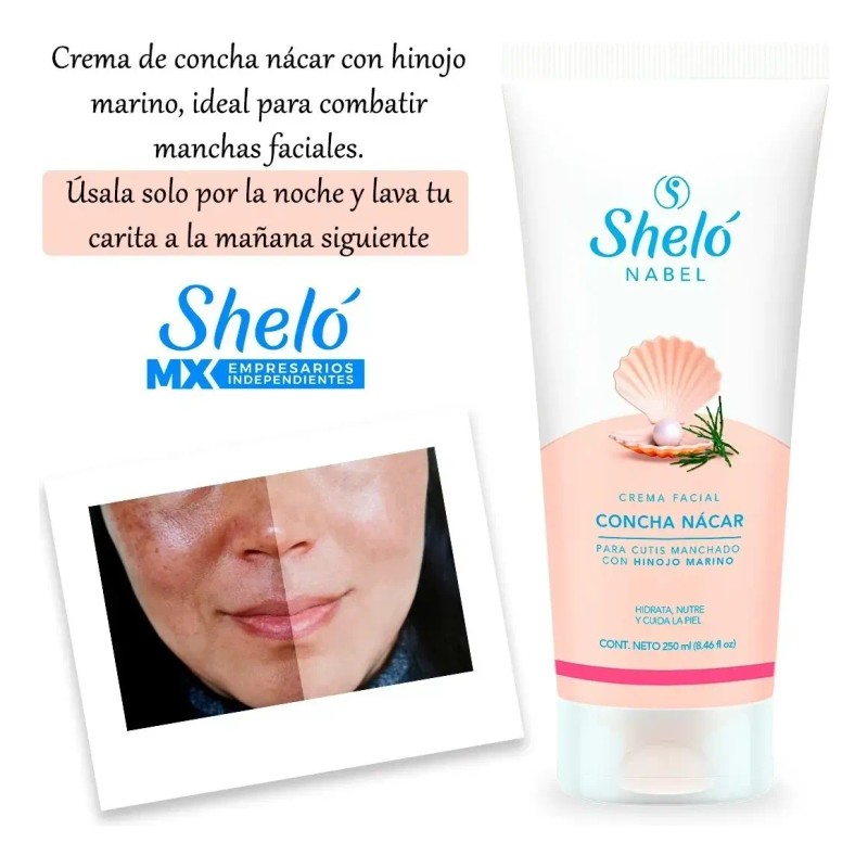 Set Crema Colágeno Concha Nácar Shelo Aclara Manchas