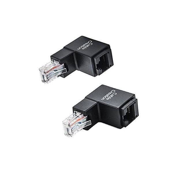 2 Pack Ethernet Adapter, CableCreation Cat5e/Cat6 Up Angle Ethernet Adapter,