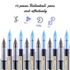 12 Pieces Rolling Ball Pens, Quick-Drying Ink 0.5 mm Extra