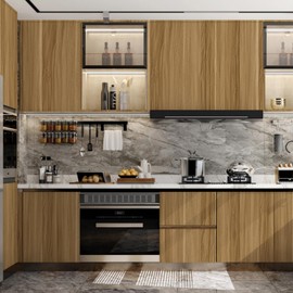 Decoroom Wood Contact Paper Peel and Stick Vinyl Wrap Faux Brown Wooden Grain Waterproof Wallpaper Self Adhesive Removable Wall Paper for Cabinets Shelf Countertops Kitchen Home Decor 17.7" X 393.7"