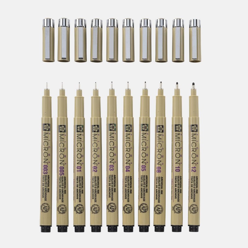 Pigma Micron Fineliner Pens (Pack of 10)