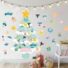 JarThenaAMCS Felt Christmas Tree with Ornaments Boho Green & Pink