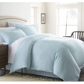 CELINE LINEN Wrinkle & Fade Resistant 3-Piece Duvet Cover Set - Protects and Covers Your Comforter/Duvet Insert, 1500 Series Luxurious 100% - Silky Soft, Full/Queen, Aqua