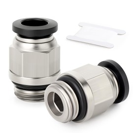 TAILONZ PNEUMATIC 5pcs Straight 6mm Tube OD X 1/4G Thread Push On Connection Fitting PC6-02 With Gasket