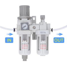 Qukaim Filter Regulator Air Prure Regulator Oil Water Separator Filter, G3/8in Air Filter Regulator for Compressed Air Drying System, Control Valve