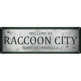 Welcome To Raccoon City Slim Tin Sign 30.5x10.1cm