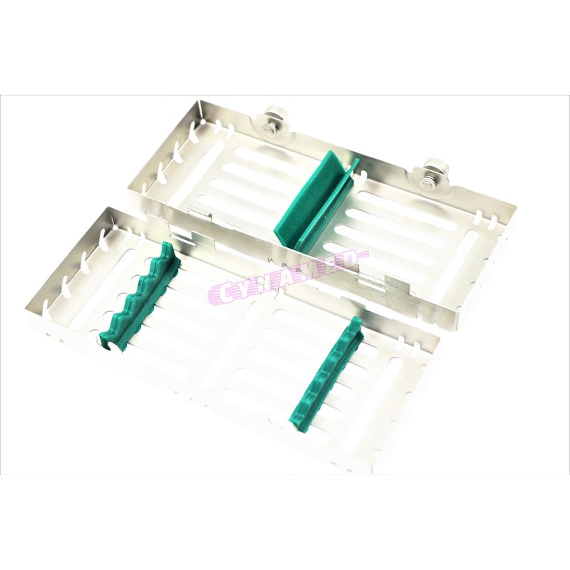 Detachable Sterilization Cassette with Buttons Green German Autoclavable 5 Slot