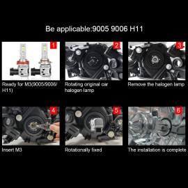 SHENKENUO For Dodge Charger 2011-2014 4 bombillas LED para faros delanteros haz alto bajo