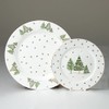 Gracie China Gold Green Pine Tree Dinner Plate 10.5-Inch (Set