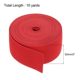 sourcing map Elastic Bands for Sewing 2" 10 Yard Red Knit Elastic Spool High Elasticity for Wigs, Waistband, Pants