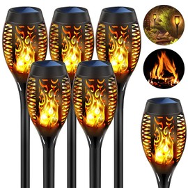 Solar Torch Light with Flickering Flame, 6 Pack Torches Solar Landscape Lights Outdoor Christmas Decoration Lights for Pathway Garden Patio Yard Auto On/Off IP65 Waterproof