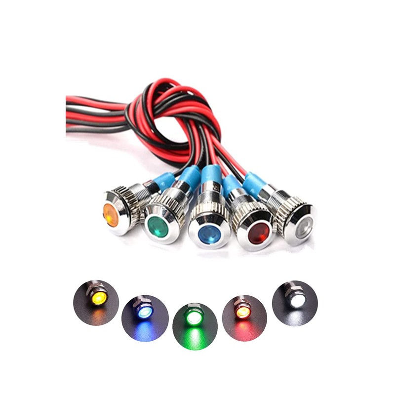 YFFSFDC 6mm DC 12-24V LED Waterproof Indicator Light Pilot Light
