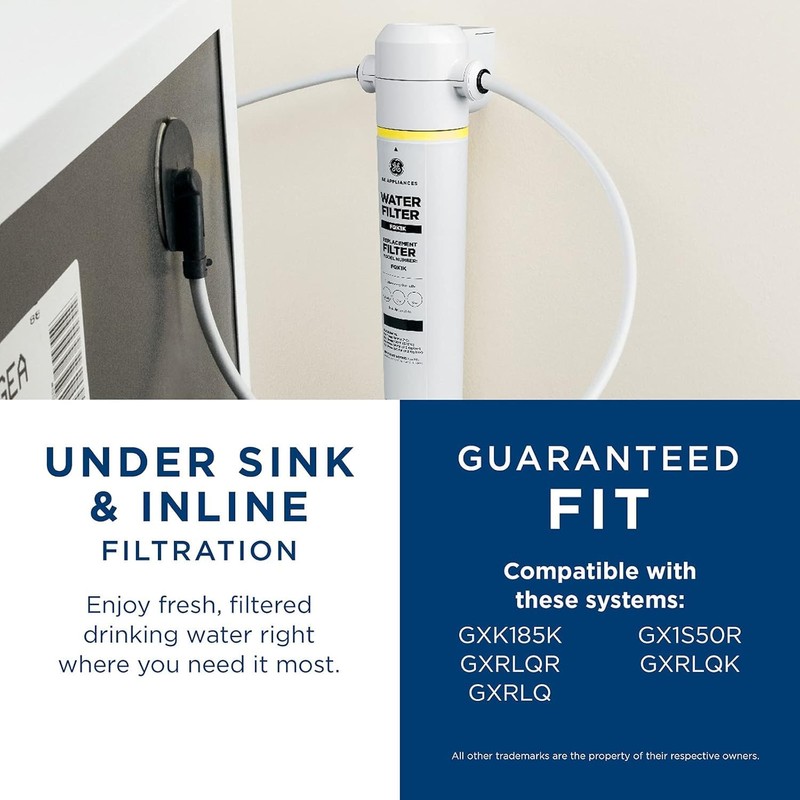 GE Under Sink Water Filter Replacement, Reduces Sediment, Rust &