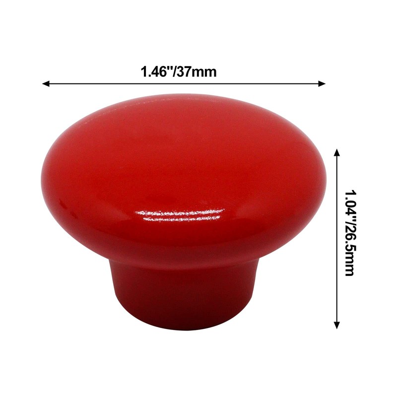 SWZHAI 10 Pcs Red Ceramic Cabinet Knobs, Round Shaped Drawer