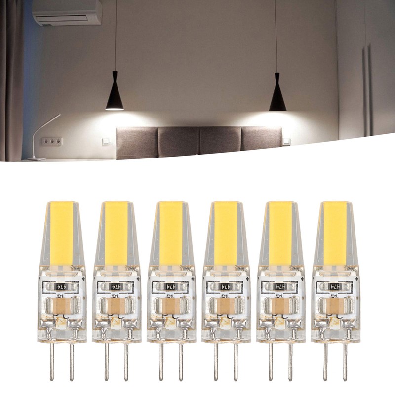 6 Pcs 6W 500LM G4 Bulb LED COB Silica Gel