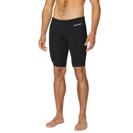 BALEAF Men's Swim Jammers Athletic Training Swimsuit Durable Team Swimwear Lap Swimming Racing Competition Black Medium