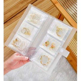 Libro de Almacenamiento de Joyas Transparente, Bolsitas para Joyería, Organizador de Joyeria, Joyas para Pendientes, Anillos (84Rejillas+30Bolsas)