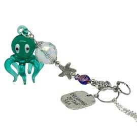 Glass Octopus Sun Catcher - Unique Ocean Charm Car Decor for Women with Embellished Gift Box - Ideal for Birthdays, Valentines Day Gift for Ladies