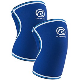 Rehband Rx Original Knee Support, 1 pieza, Soporte de Rodilla 7mm, Manga de Rodilla para Fitness, ColorAzul - 1 Par, TallaL                           