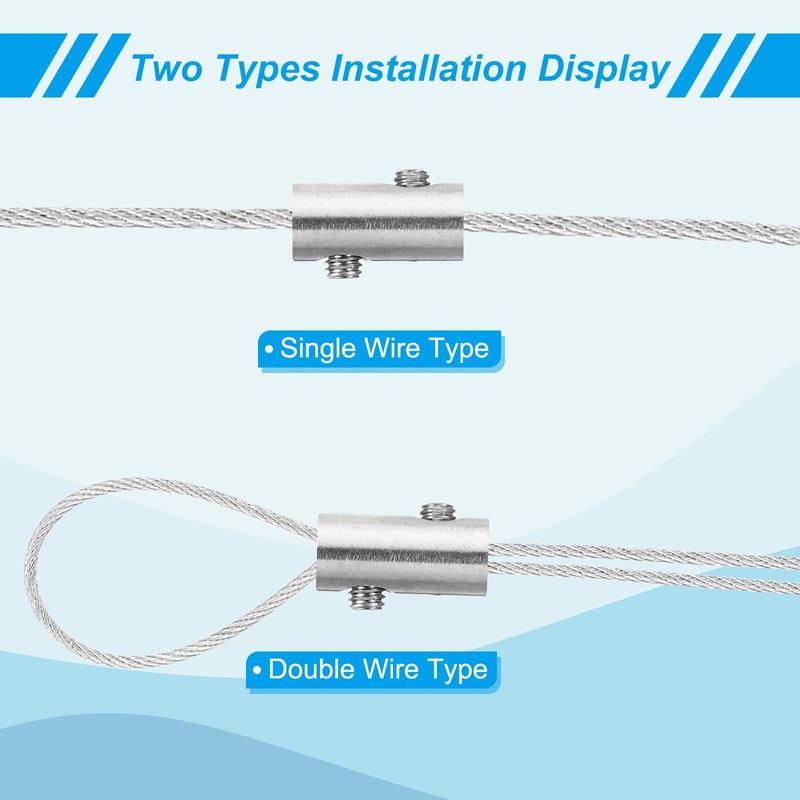 PATIKIL 9mm Hole Wire Rope Clip Set of 4 304