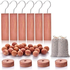 Cedar Blocks for Clothes Storage, Cedar Wood Chips and Balls for Closets and Drawers, Fresh Scented Sachets, 40 Pack