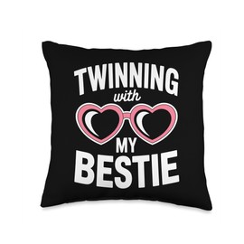 Twinning With My Bestie Friend Twin Funny Besties Throw Pillow