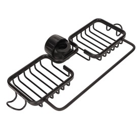 Faucet Storage Rack, Adjustables Sink Storage Rack Holder Aluminum Sponge and Dish Cloth Holder for Kitchen Sink Sponge Holder(Black)