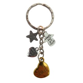 Love Heart Keyring Dad Angel Charm Pendant