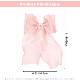 Hair Bows, Bows Clips, Cute Big Ribbon Bow Women, 2 Pieces Pigtail Pink Hair Bow
