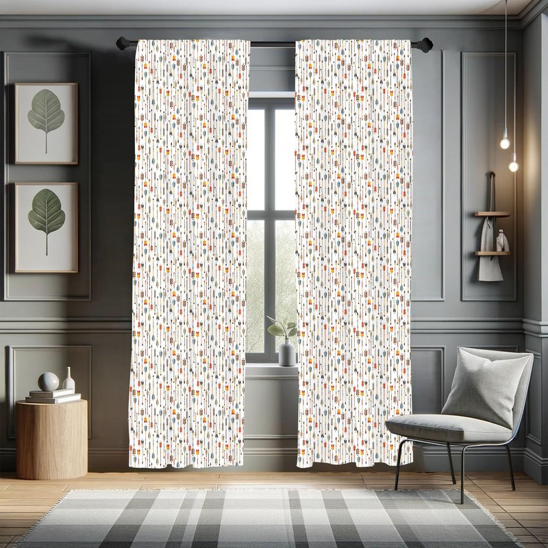 Lunarable Flechas Cortina de Microfibra, Pintoresco, Window Treatments 2 Panel