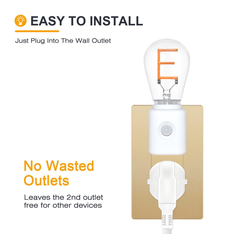 LUMILECT LED Motion Sensor Night Light, Plug-in, Dusk-to-Dawn Sensor, E-Type