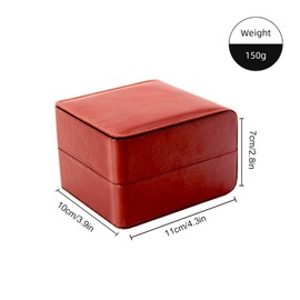 Bototack Watch Box Single, PU Leather Watch Display Case with Removable Cushion, Portable Watch Storage Box Organizer Bracelet Holder for Men Women Birthday Valentine Gift Box (Red-brown)