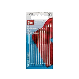 Prym Darning Needles Long HT 1-5 Silver col Assorted with Gold Eye