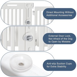 Dog Playpen with Door, DIY Shape Combination Puppy Pen,25.5" H 10-Panel Dog Fence,Non-Slip & Secure Pet Gate, Easy to Assemble