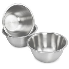 com-four® 3-teiliges Schüsselset aus Edelstahl - Salatschüssel - Chipsschüssel - Rühschüssel - Servierschüssel - Dekoschüssel (03 Stück - 20 cm)