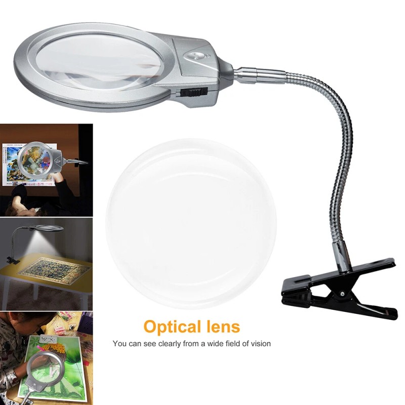 POPSTORE LED Light Clip Type Hose Light Table Top Magnifier