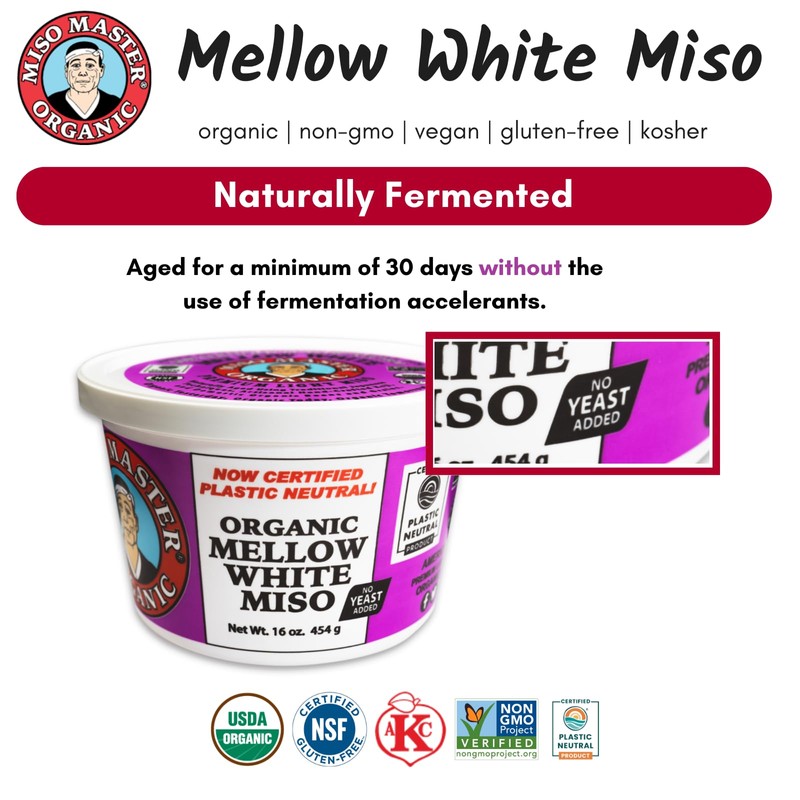 Miso Master Organic Mellow White Miso, Gluten-Free, Organic, Non-GMO, Vegan,