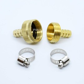 4 PACK 1/2" Garden Brass Hose Mender End Repair Kit Hose Connector Male Female