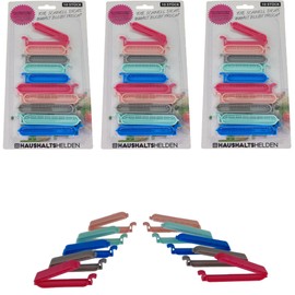 MC-Trend Pack of 10 Fresh Sealing Clips Colourful Assorted Pastel 5 x Small Clips 5 x Large Clips Plastic Bag Quick Tight Contents Stays Fresh Sealing Clips Airtight Aroma Freshness (10)