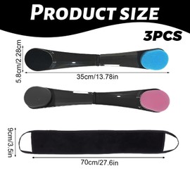 3 Pack Lotion Applicator for Back,Back Cream Applicato, Foldable - Blue & Pink Sponge with Black Pull Strip Set for Tanning Lotion Sunscreen