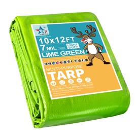 7 Mil Lime Green 10x12 Feet Tarp -Multifuctional Poly Tarp - Cover,Waterproof, UV Resistant, Weather Resistant