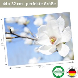 Place mat I place mat - spring and Easter - white apple blossom - 12 pieces made of high-quality paper in storage folder - the special table decoration for spring and Easter