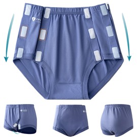 AUSTYLCO Post Surgery Underwear Men's Tearaway Underwear Easy Access, Comfortable Post-Op Medical Shorts for Home Care/Post Surgery/Dialysis/Elderly/Fracture/Disability