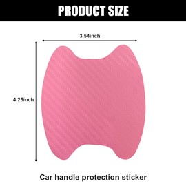 4PCS Car Handle Cup Stickers, Carbon Fiber Scratch Auto Door Protective Film, Non-Marking Car Bowl Protector, Universal Paint Cover Guard for Most Cars, SUV, Van (Pink)